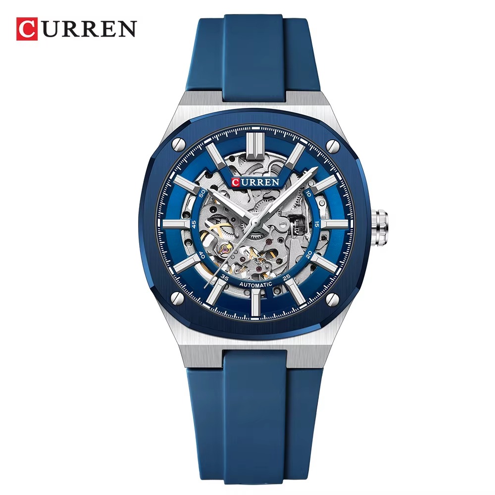 Reloj Curren 8485 automático silicón  NU
